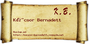 Kácsor Bernadett névjegykártya